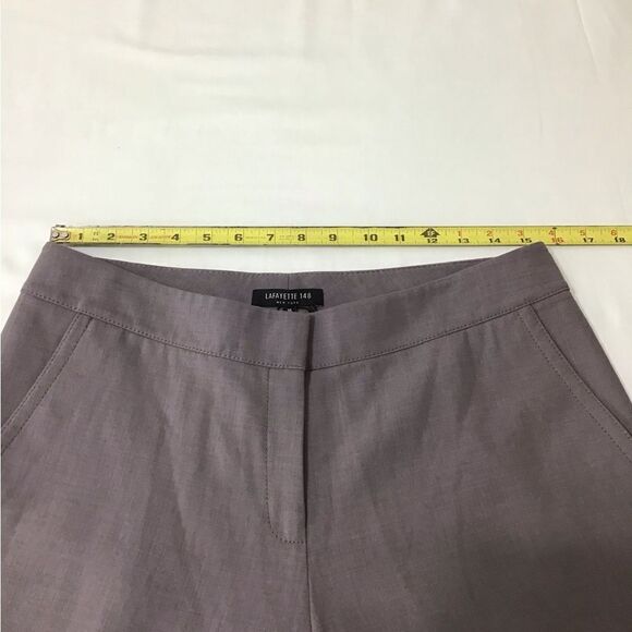 Lafayette 148 New York Wide Leg Trousers In Soapstone New Size 10 - Picture 8 of 11